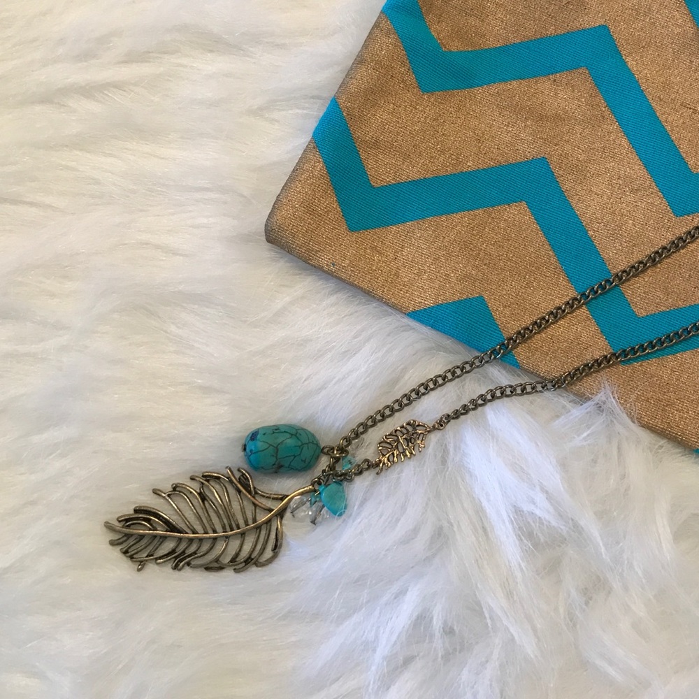 Long Layering Feather Necklace