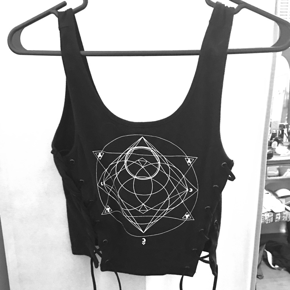 Kendall & Kylie Lace Up Crop Top