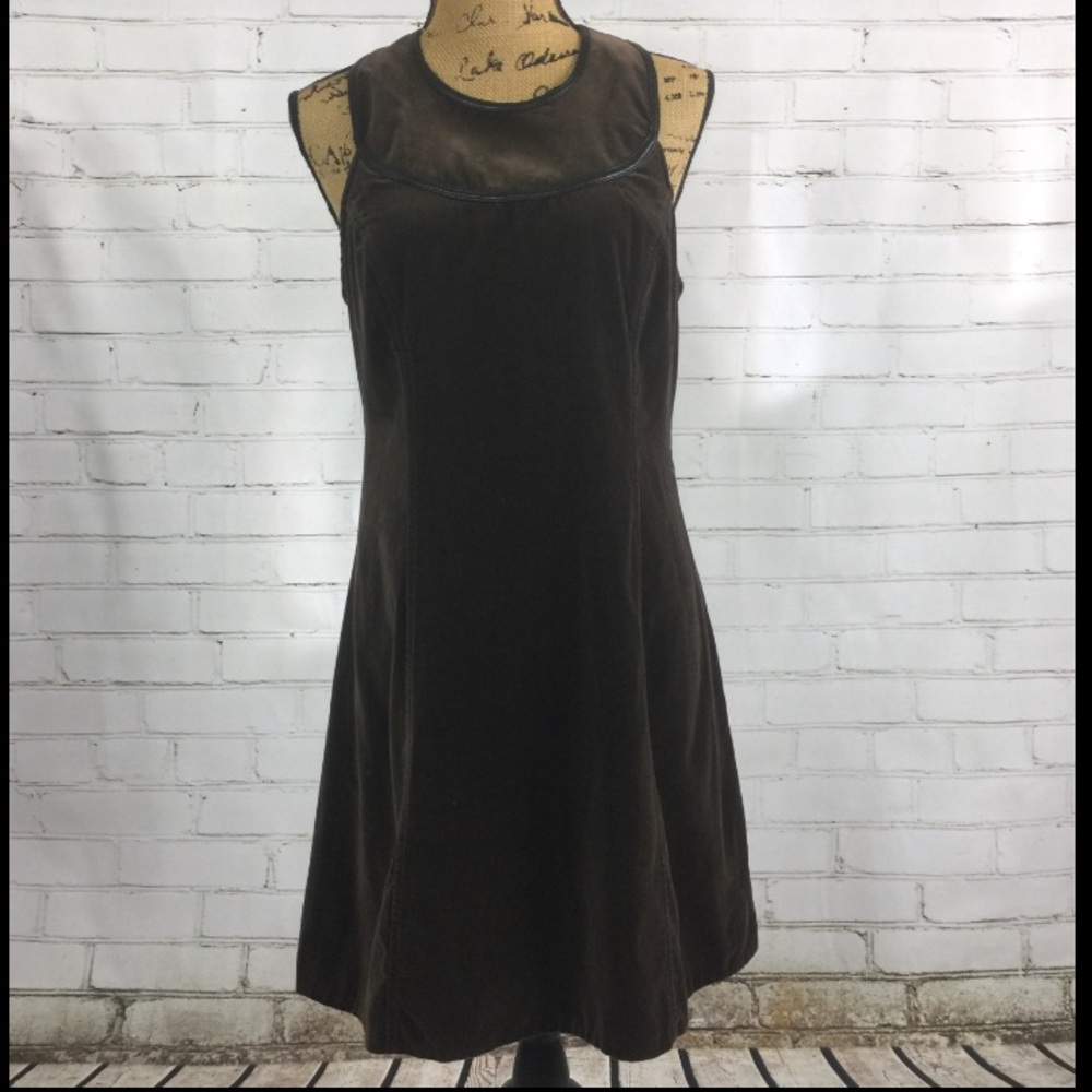 Velvet A Frame Faux Leather Dress