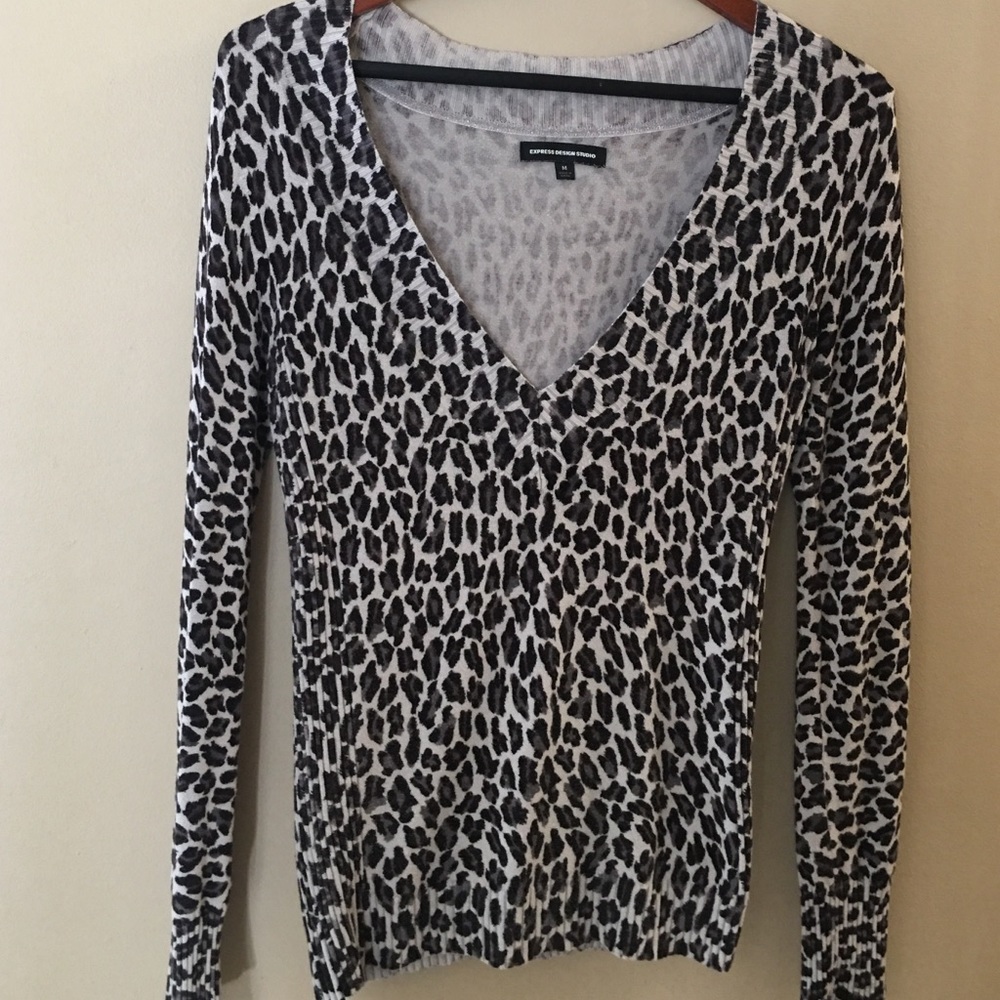 Express animal print sweater