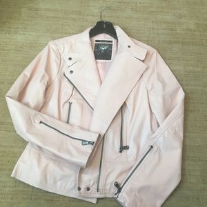 Pink leather jacket Boston Proper