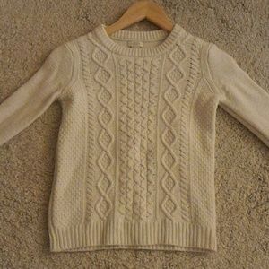 JCrew Factory white cable knit sweater