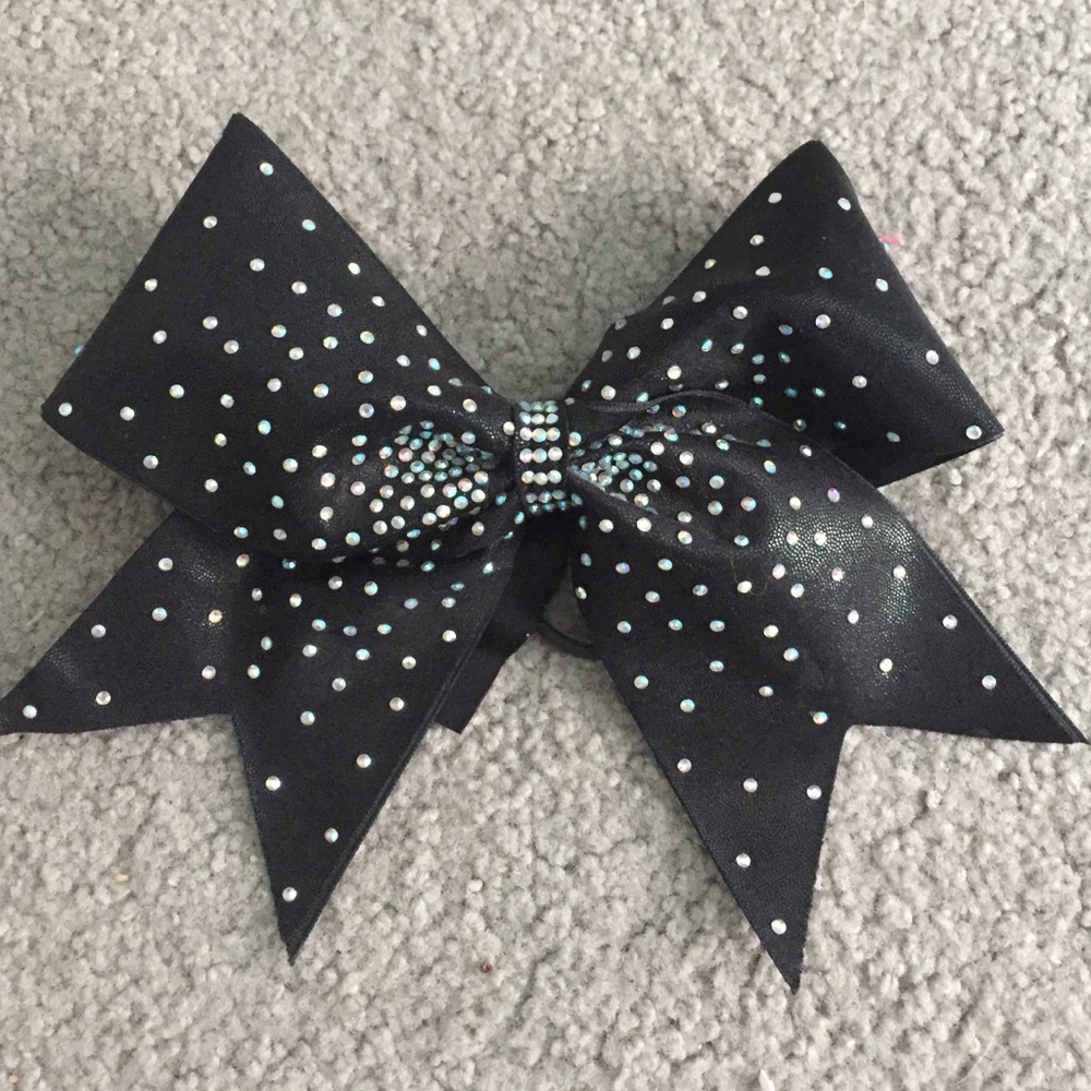 Black sparkle cheer bow