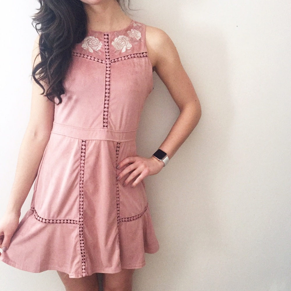 Skylar & Jade Mauve Suede Dress