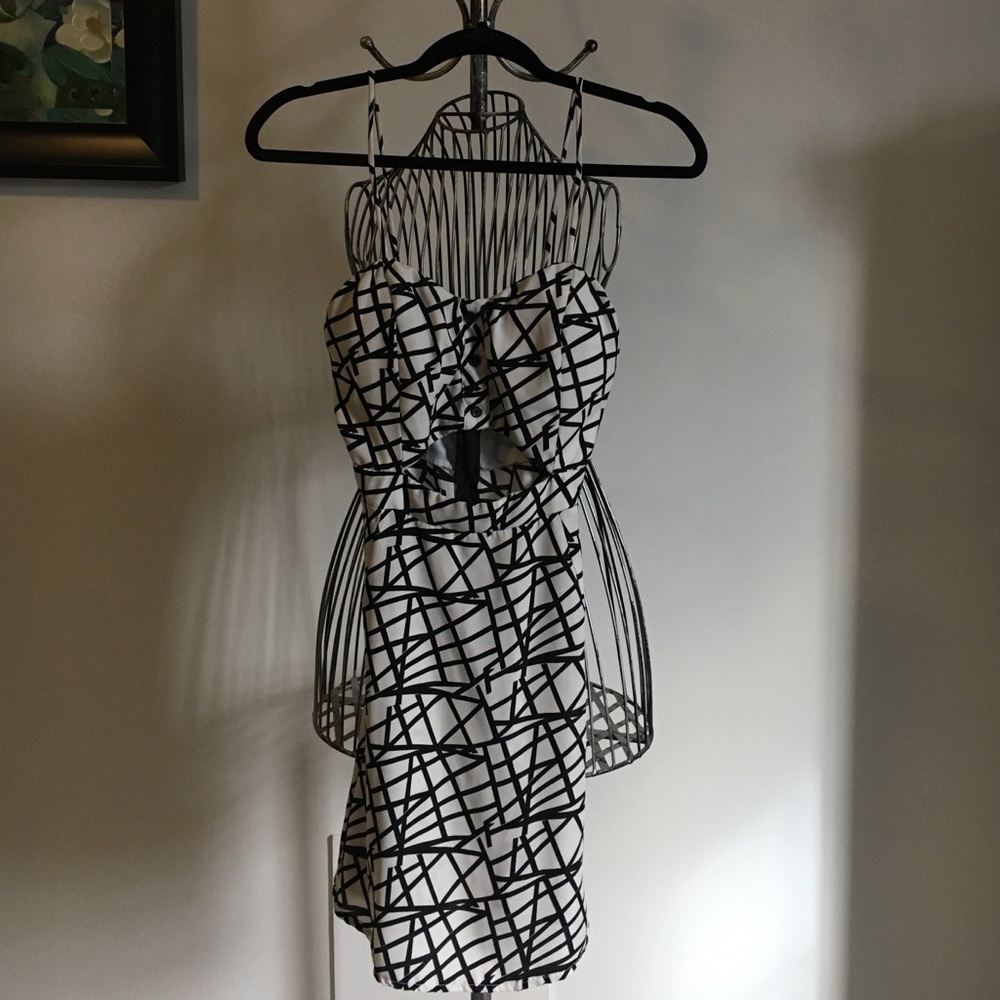Black and white cutout mini dress!