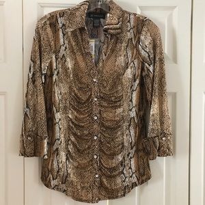 NWT INC Glitter Snake Blouse size M