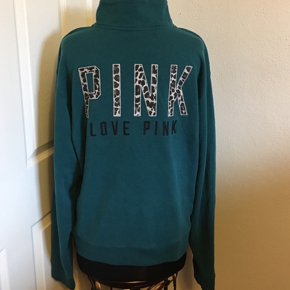 PINK Victoria's Secret Sweaters - Pink Cheetah Half Zip