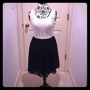 Beautiful cream lace and black dress