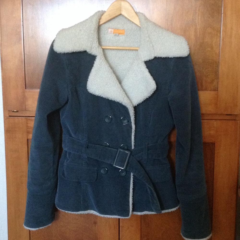 Blue Corduroy Belted Jacket
