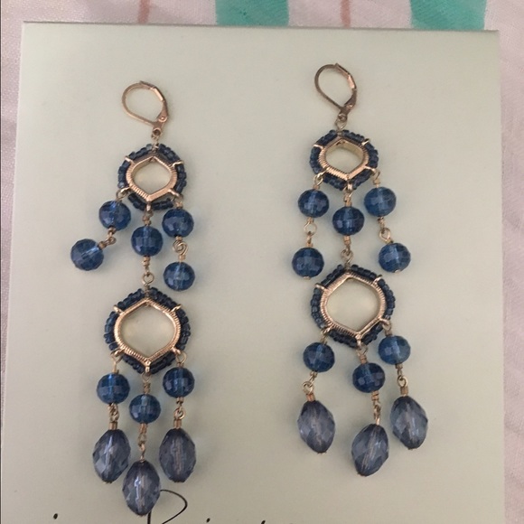 Stunning blue chandelier earrings - Picture 1 of 1