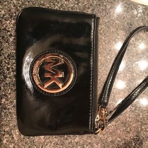 Michael Kors black wristlet
