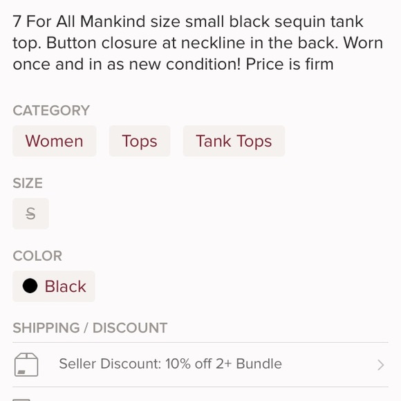 Seven for all mankind sequins top - Picture 3 of 3