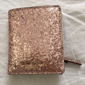 Kate spade glitter wallet rose gold small Stacy
