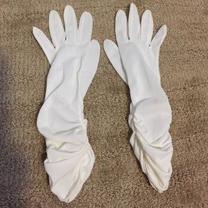 Vintage dress gloves; gathered at wrist