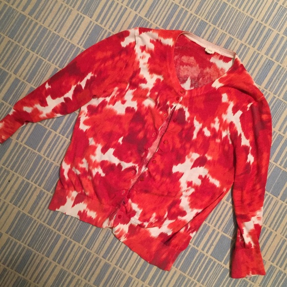 J. Crew Sweaters - Red Floral J. Crew Cardigan J. Crew Sweaters - Red Floral J. Crew Cardigan