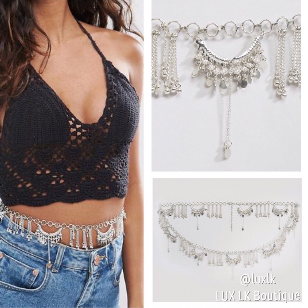 Silver Coin Boho Stomach Bikini Chain