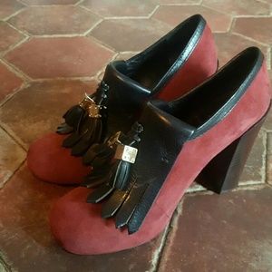 Tory Burch Arelia Kiltie Burgundy/Black Pumps/7M
