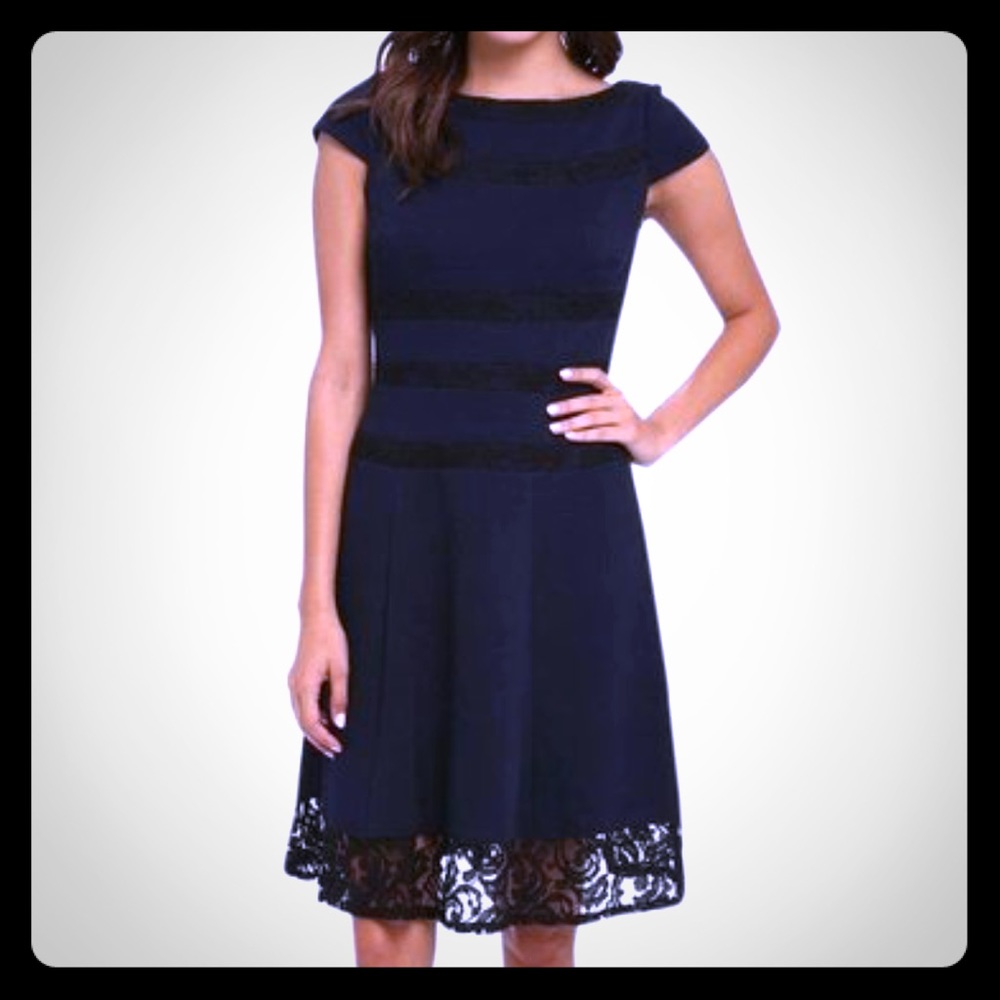 Adrianna Papell Fit and Flare Dress, Lace Accents