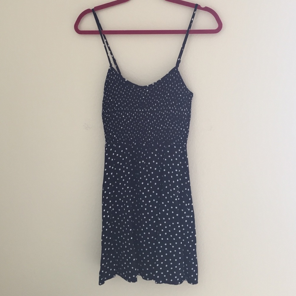 Navy and White Polka Dot Divided Dress