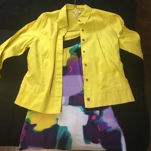 Loft button up jacket & colorful top