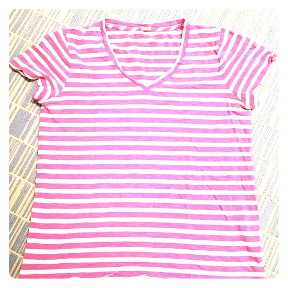 J. Crew Tops - J CREW PINK STRIPED TEE J. Crew Tops - J CREW PINK STRIPED TEE