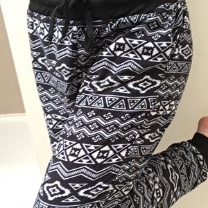 Black Aztec Print Sweatpants