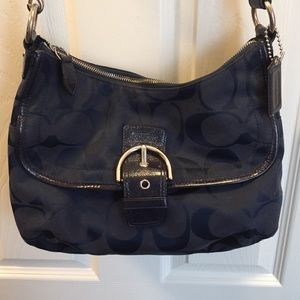 Pristine condition navy blue Coach purse