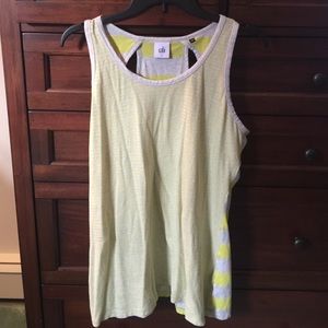 Cabi tank top. Grey and pale yellow.