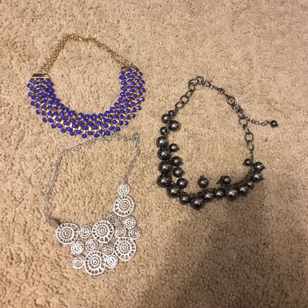 Three short statement necklaces