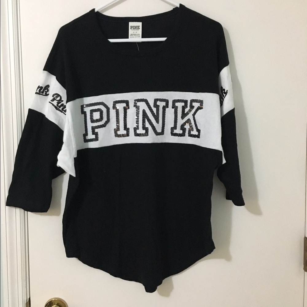 NWT pink Victoria secret bling crew