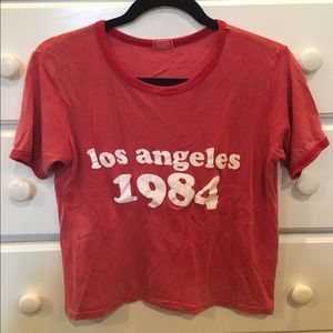 Brandy Melville Los Angeles 1984 light red tshirt