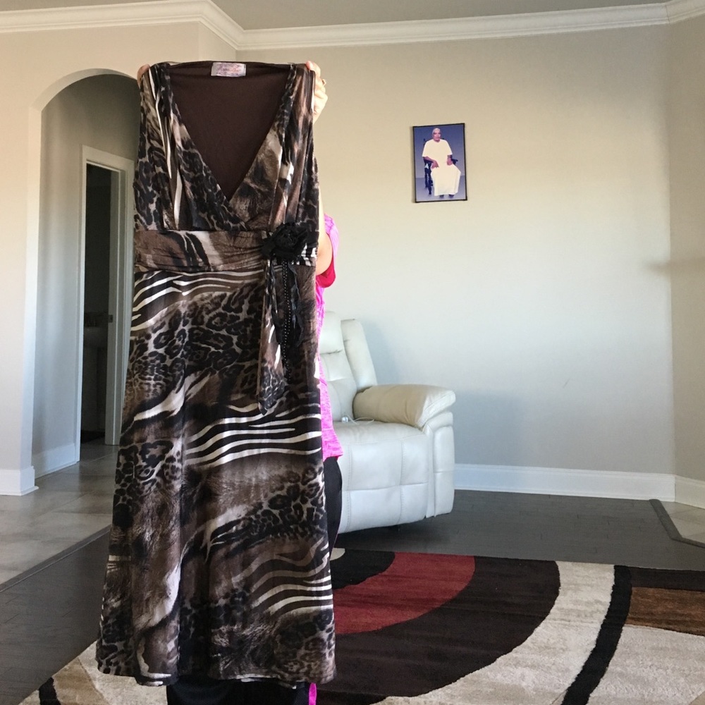 A cheetah print dress