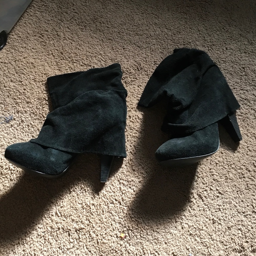 Black suede Bootie.