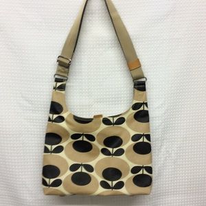 ORLA KIELY CREAM/BLACK/TAN Oilcloth Handbag