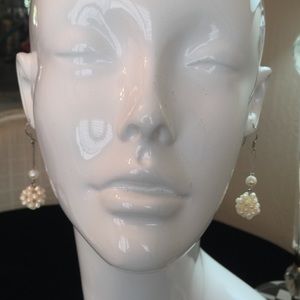 Cultured pearl drop earrings with 925 silver