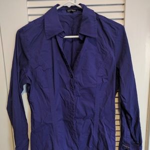 Purple button down top