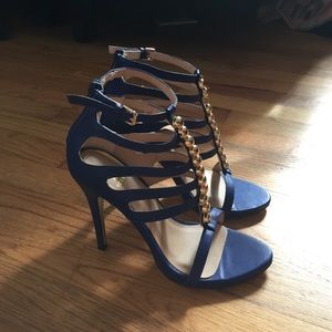 blue strappy heels
