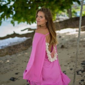 NWOT pink Tassel Bathing Suit Cover Up/ Dress