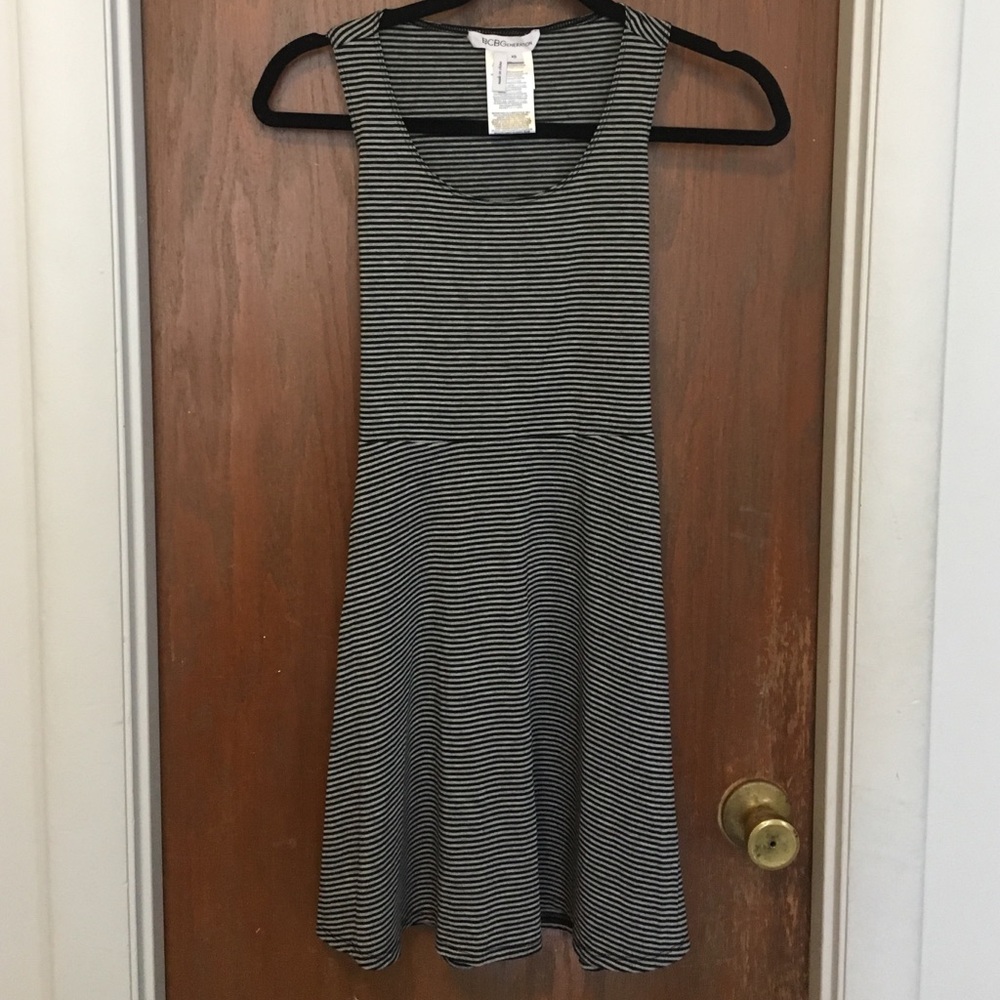 BCBGeneration dress in grey and black stripes