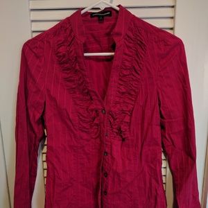 Pink button down top