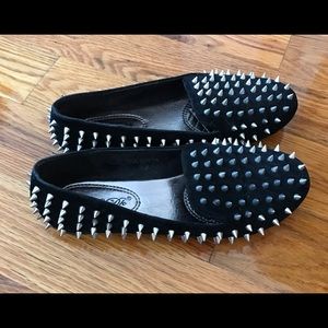 Silver studded black flats DbDk Fashion