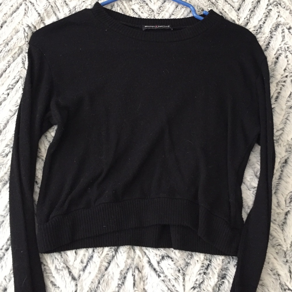 Black crop brandy sweater