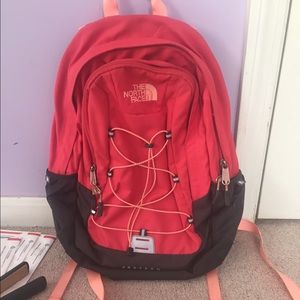 Pink north face backpack