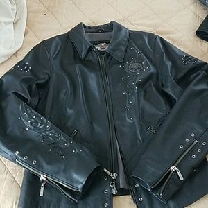 Womens black leather Harley Davidson