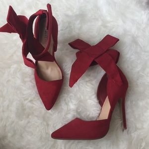 Just Fab Red Heels with bow