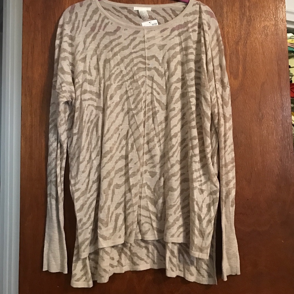 Sheer tan zebra blouse