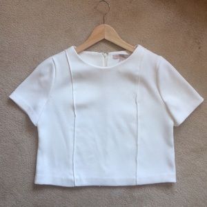 White Boxy Short Sleeve Top, White T Shirt Top