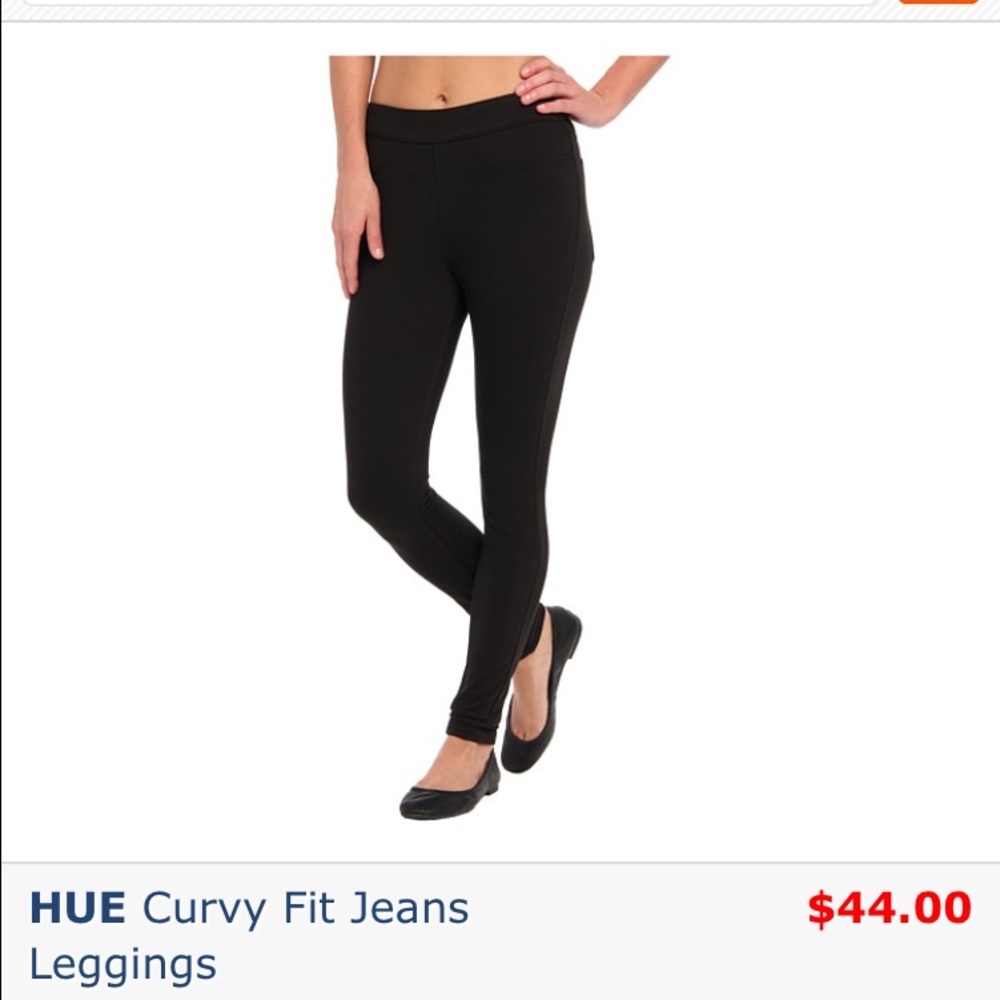 2 pairs HUE XL Black Curvy Fit Jeans Leggings