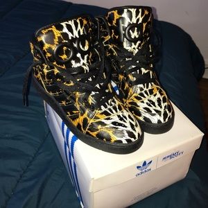 Jeremy Scott Adidas Leopard print sneakers