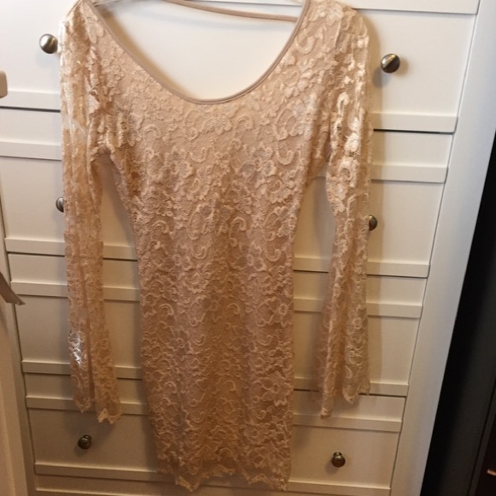 Lace nude short dress